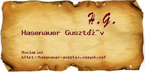 Hasenauer Gusztáv névjegykártya